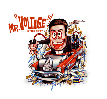 Electric 1957 chevy Elon Musk T shirt "Mr Voltage"